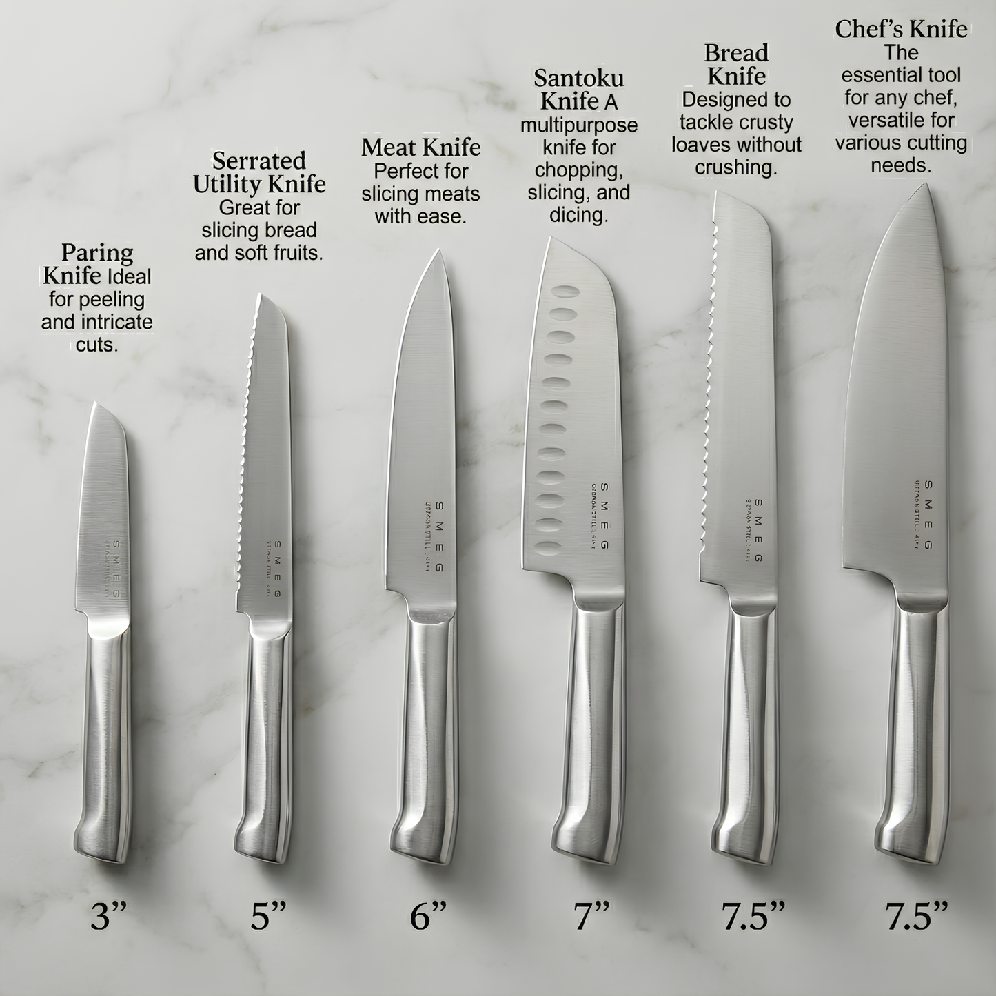 𝗦 𝗠 𝗘 𝗚 Knife Block Set